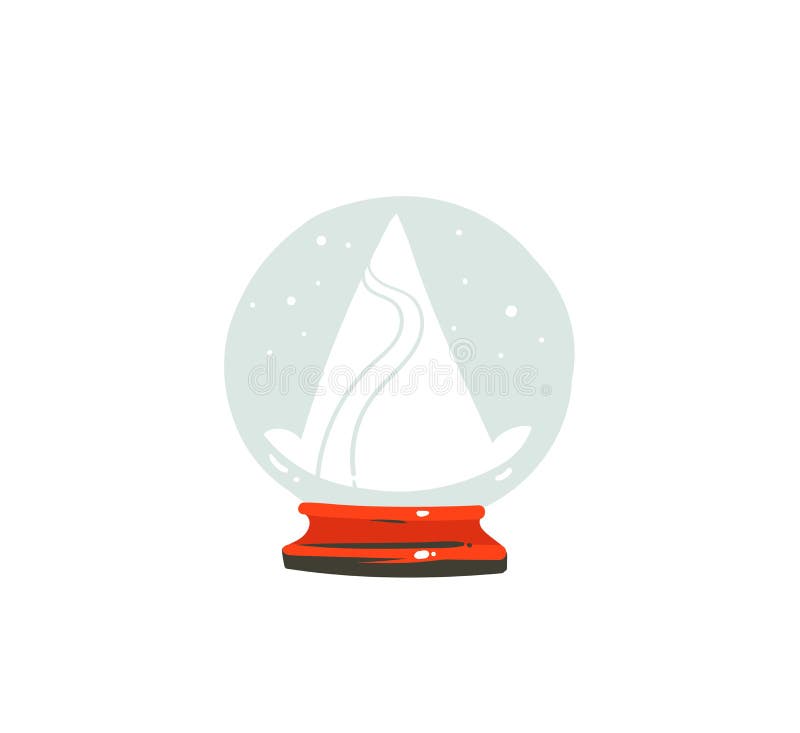 Elemento gráfico dibujado mano del diseño del ejemplo de la historieta del tiempo de la Feliz Navidad del vector con la bola del stock de ilustración Elemento gráfico dibujado mano del diseño del ejemplo de la historieta del tiempo de la Feliz Navidad del vector con la bola del stock de ilustración