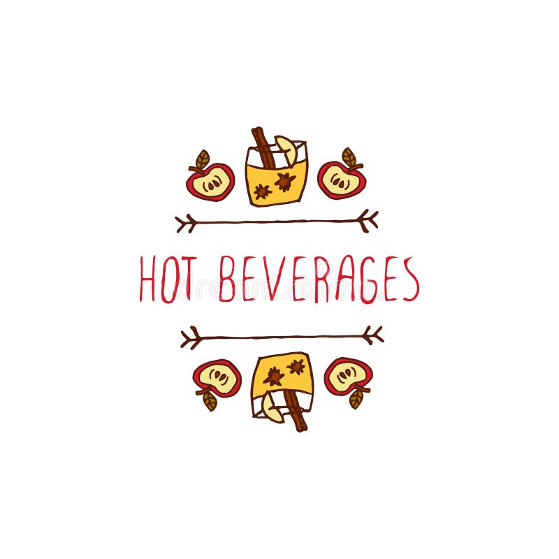 Elemento outonal vetorial desenhado à mão com texto ilustração do vetor