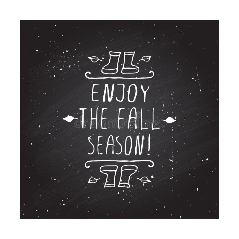 Elemento handdrawn do outono do vetor com texto ilustração royalty free