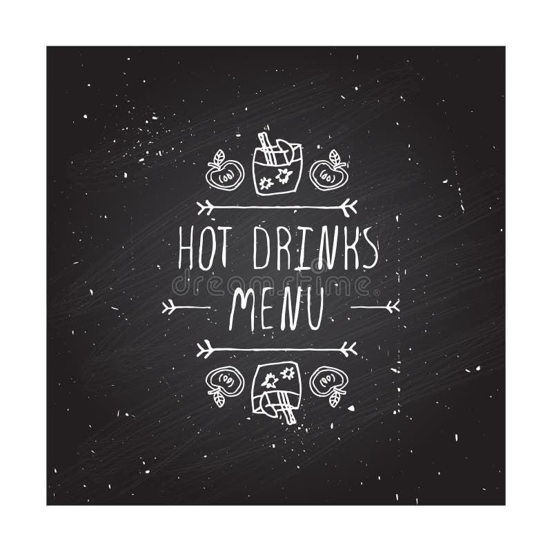 Elemento handdrawn do outono do vetor com texto ilustração stock