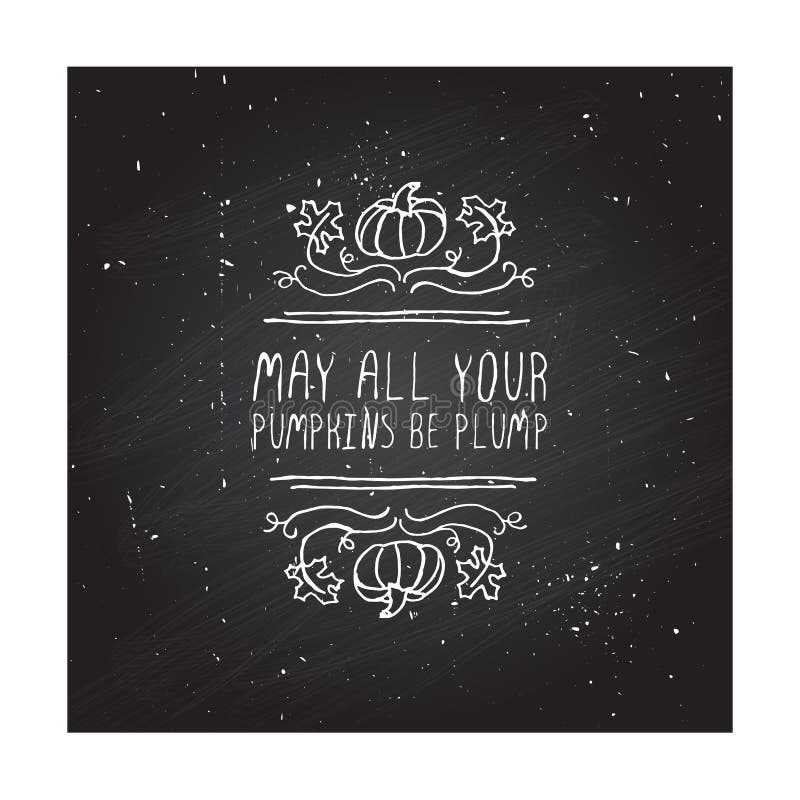 Elemento handdrawn do outono do vetor com texto ilustração do vetor