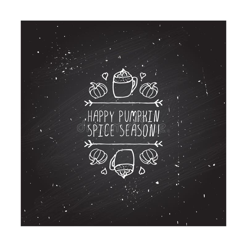 Elemento handdrawn do outono do vetor com texto ilustração royalty free