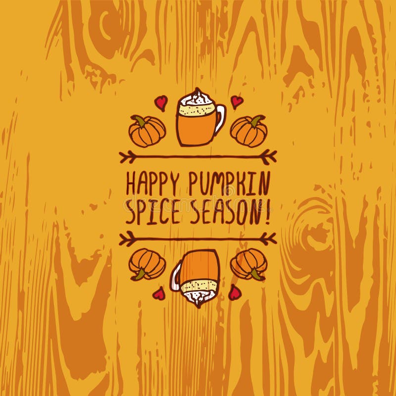 Elemento handdrawn do outono do vetor com texto ilustração stock