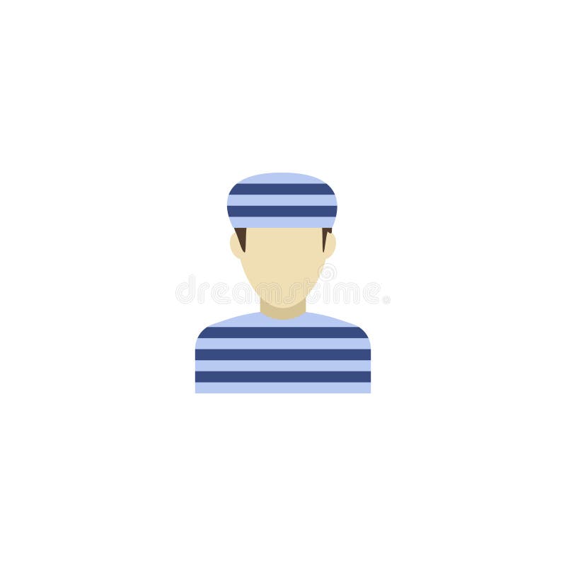 Elemento liso do condenado do ícone Ilustração do vetor do prisioneiro liso do ícone isolado no fundo limpo Pode ser usado como ilustração stock Elemento liso do condenado do ícone Ilustração do vetor do prisioneiro liso do ícone isolado no fundo limpo Pode ser usado como ilustração stock