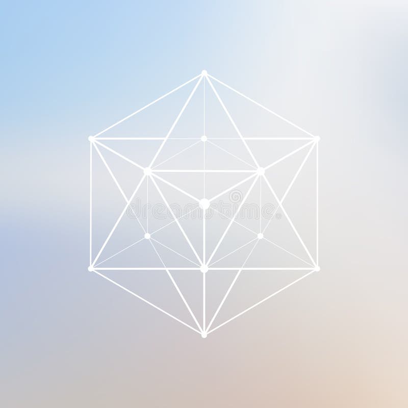 Elemento poligonal de la malla de Wireframe Polígono con las líneas conectadas a ilustración del vector Elemento poligonal de la malla de Wireframe Polígono con las líneas conectadas a ilustración del vector