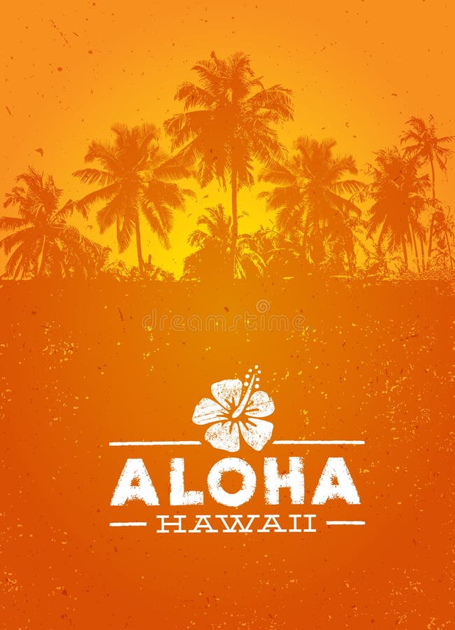 Elemento tropical del diseño del vector de Aloha Hawaii Creative Summer Beach