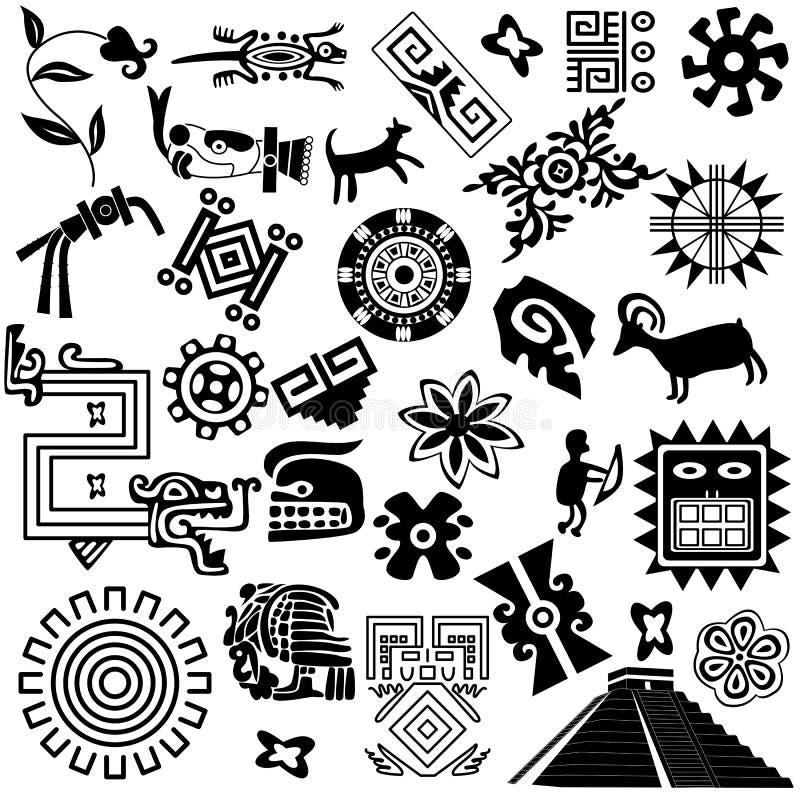 Elementos americanos antigos do projeto ilustração do vetor Elementos americanos antigos do projeto ilustração do vetor
