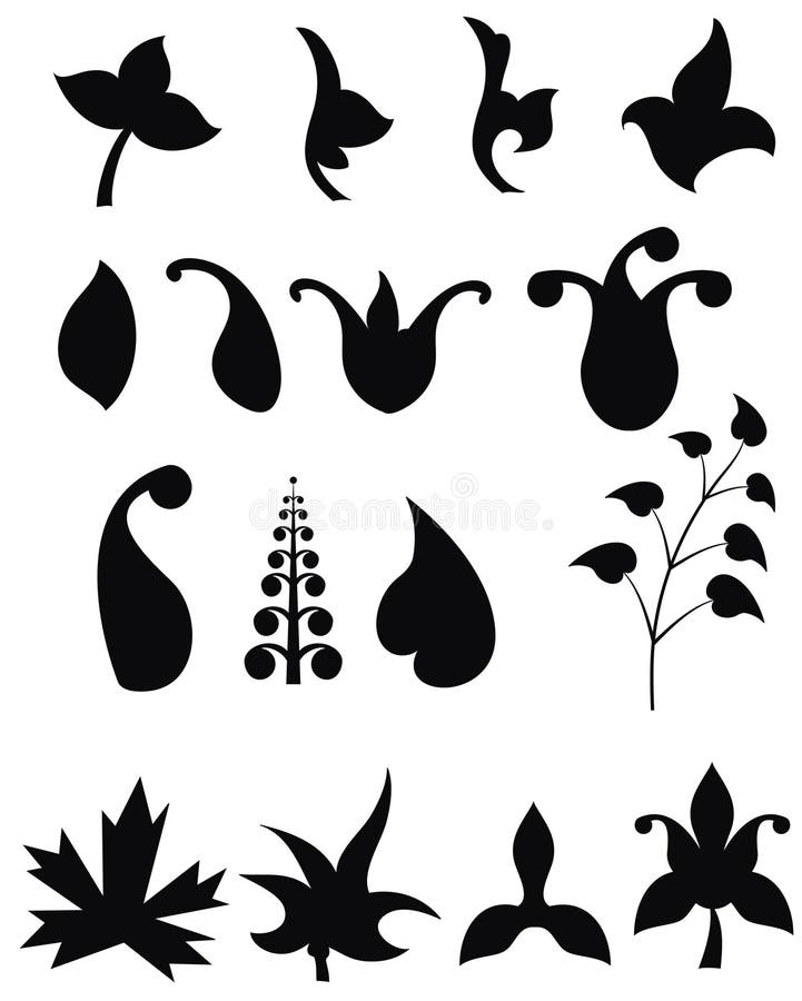 Elementos básicos de la flora en estilo de la vendimia ilustración del vector Elementos básicos de la flora en estilo de la vendimia ilustración del vector
