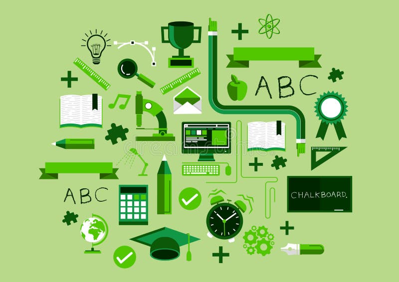 Elementos de Educação Criativa ilustração do vetor
