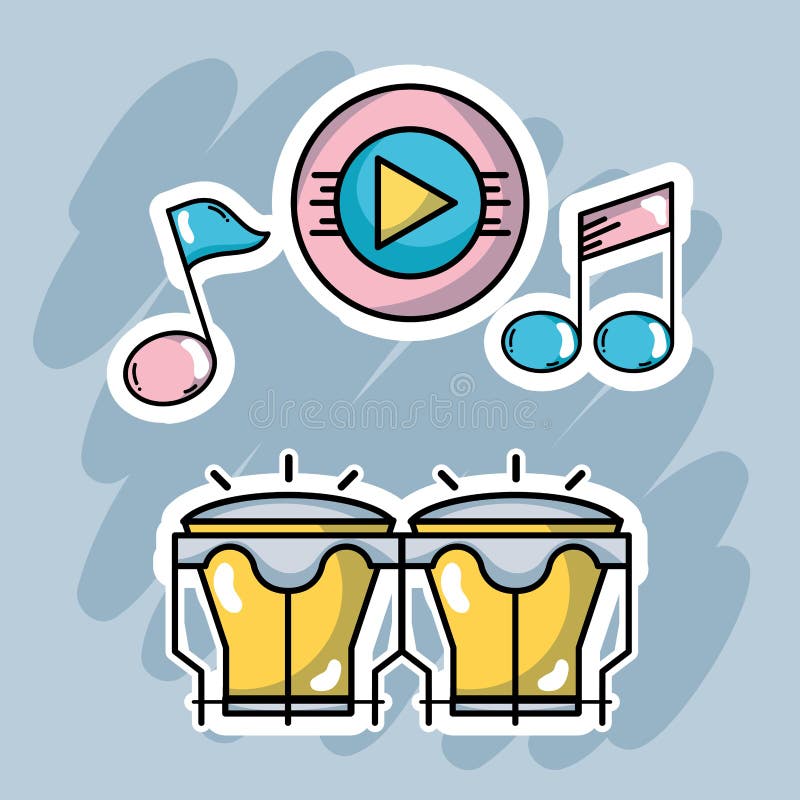 Elementos Música Para Jogar Harmonia Ritmo Vetor Ilustração imagem