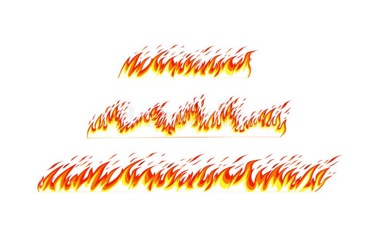 Bordas Da Chama De Fogo De Desenho Animado. Borda De Incêndio Em Laranja  Sem Costura. Ilustração do Vetor - Ilustração de alaranjado, beiras:  267839383