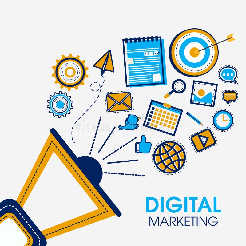Elementos de Infographic para el concepto del márketing de Digitaces stock de ilustración Elementos de Infographic para el concepto del márketing de Digitaces stock de ilustración