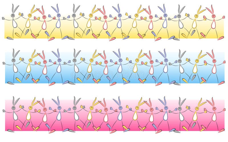 Elementos de la frontera del conejito de Cartoonish pascua libre illustration Elementos de la frontera del conejito de Cartoonish pascua libre illustration