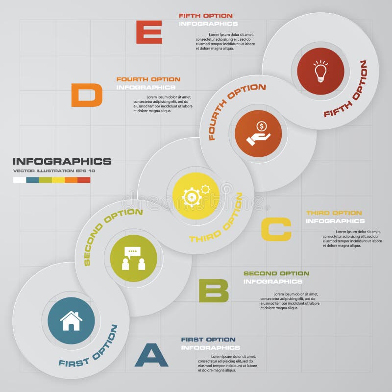 Elementos de los infographis de los pasos del extracto 5 Ilustración del vector ilustración del vector Elementos de los infographis de los pasos del extracto 5 Ilustración del vector ilustración del vector