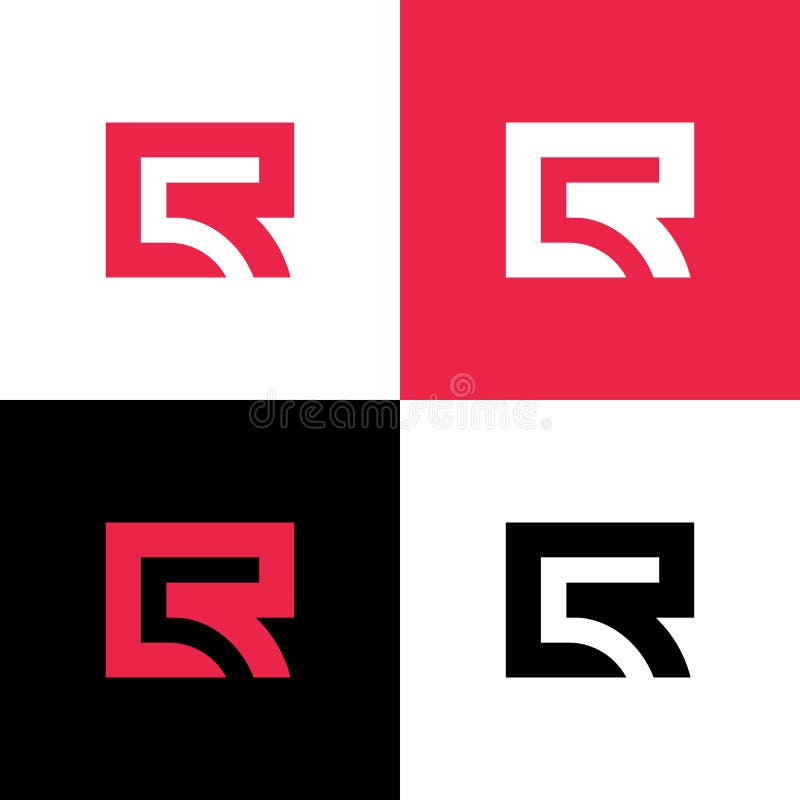 Elementos de modelo de design de logotipo inicial cr ou lr estilo mínimo monograma formato quadrado tipografia vetorial