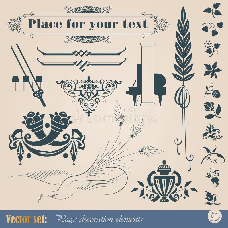 Elementos decorativos ilustração stock Elementos decorativos ilustração stock