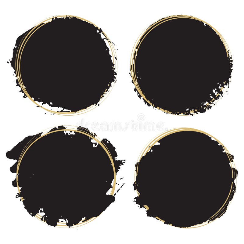 Elementos decorativos do projeto do grunge - quadros redondos artísticos da pintura preta ilustração royalty free Elementos decorativos do projeto do grunge - quadros redondos artísticos da pintura preta ilustração royalty free