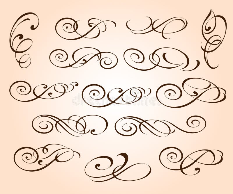 Elementos decorativos elegantes ajustados Illustrati do vetor ilustração stock Elementos decorativos elegantes ajustados Illustrati do vetor ilustração stock