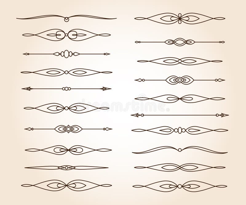 Elementos decorativos elegantes determinados de la voluta Vector Ilustración del vector marrón stock de ilustración Elementos decorativos elegantes determinados de la voluta Vector Ilustración del vector marrón stock de ilustración
