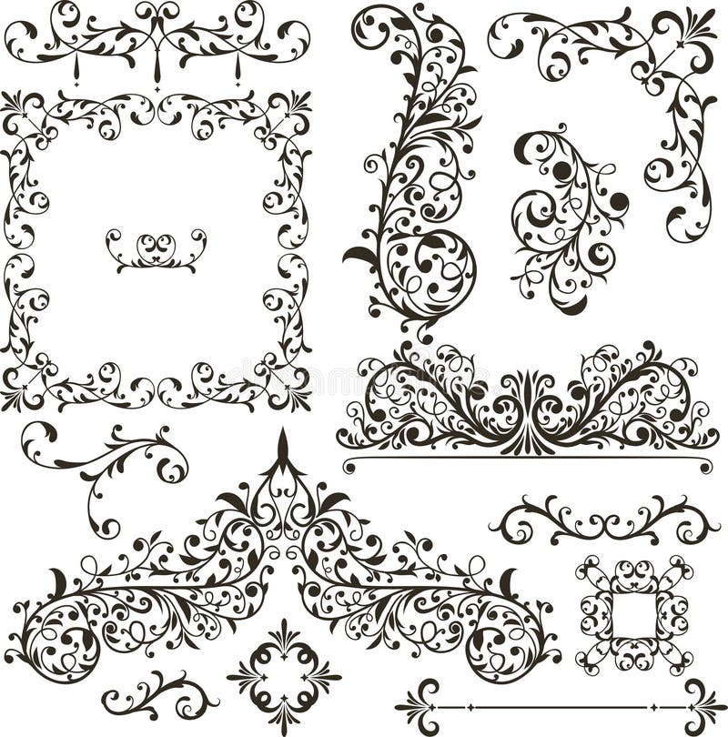 Elementos Decorativos - Estilo Retro Del Vintage Ilustración del Vector -  Ilustración de vendimia, frontera: 43370183