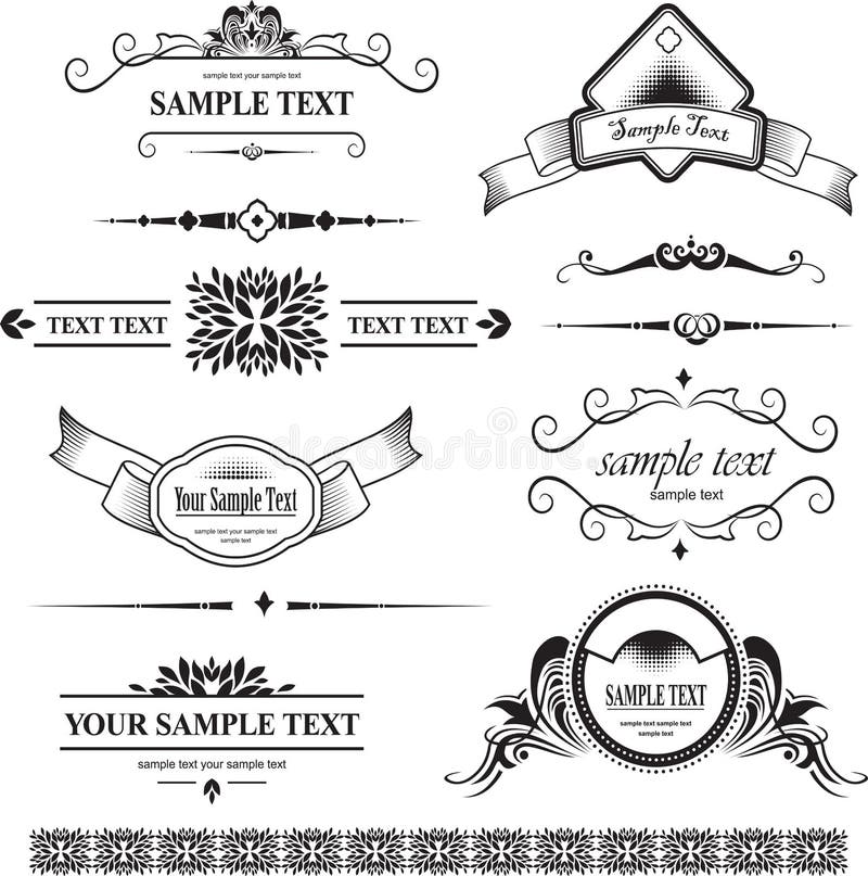 Elementos decorativos - estilo retro do vintage ilustração do vetor Elementos decorativos - estilo retro do vintage ilustração do vetor