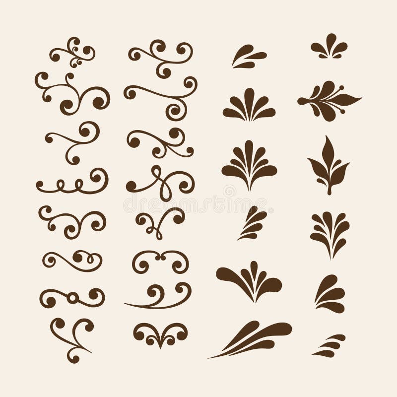 Elementos del diseño floral del vintage del drenaje de la mano del vector Florece elementos decorativos Elementos florales para e ilustración del vector Elementos del diseño floral del vintage del drenaje de la mano del vector Florece elementos decorativos Elementos florales para e ilustración del vector