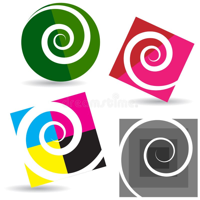 Elementos do logotipo - vão conceito do verde e do cmyk ilustração do vetor Elementos do logotipo - vão conceito do verde e do cmyk ilustração do vetor