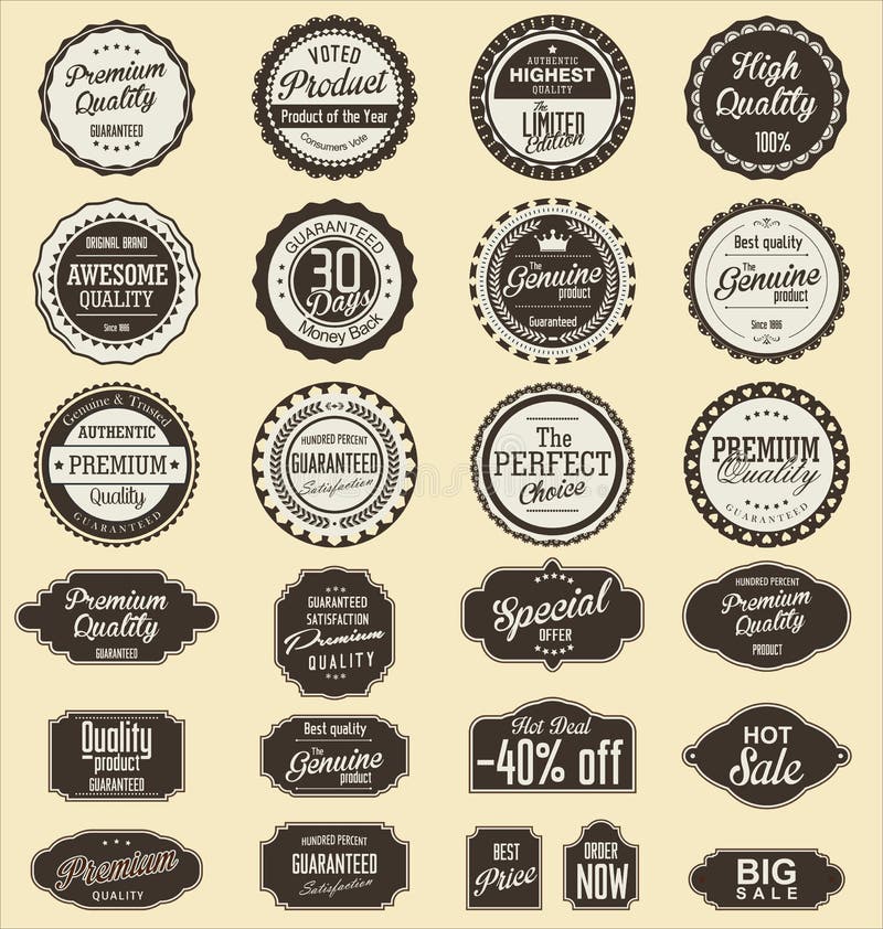 Elementos do projeto da coleção das etiquetas da venda do vintage, qualidade superior ilustração royalty free Elementos do projeto da coleção das etiquetas da venda do vintage, qualidade superior ilustração royalty free