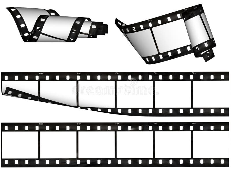 Elementos do projeto, listras em branco da película ilustração do vetor Elementos do projeto, listras em branco da película ilustração do vetor