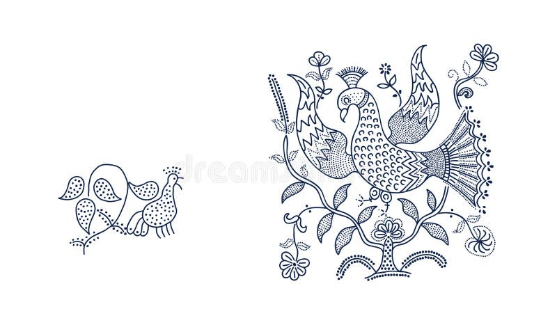Elementos florales del blockprint libre illustration Elementos florales del blockprint libre illustration