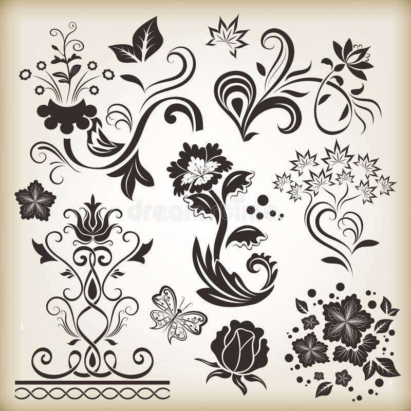 Marcos Florales Del Vintage Para El Diseño De Tarjetas Ilustración del  Vector - Ilustración de prospere, ornamento: 120883316