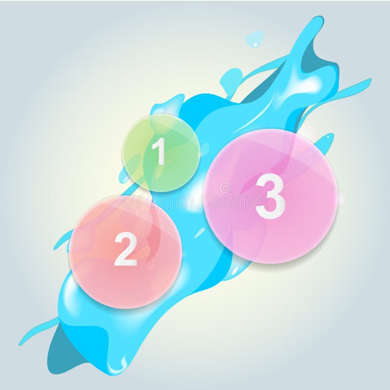 Elementos infographic de cristal del círculo con el chapoteo del agua ilustración del vector Elementos infographic de cristal del círculo con el chapoteo del agua ilustración del vector