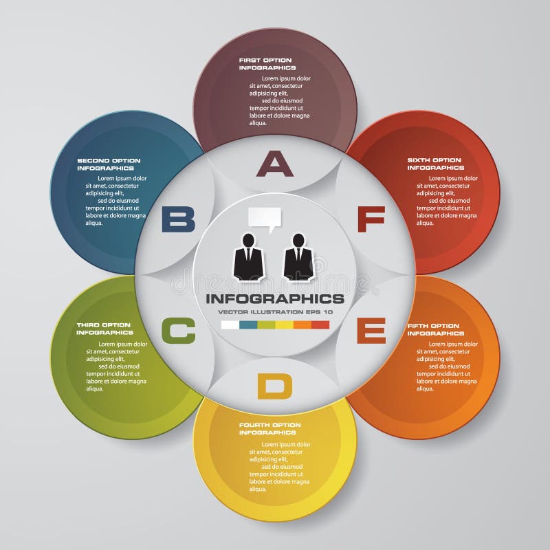Elementos infographic de los pasos del extracto 6 del vector Infographics de la circular o del ciclo ilustración del vector Elementos infographic de los pasos del extracto 6 del vector Infographics de la circular o del ciclo ilustración del vector