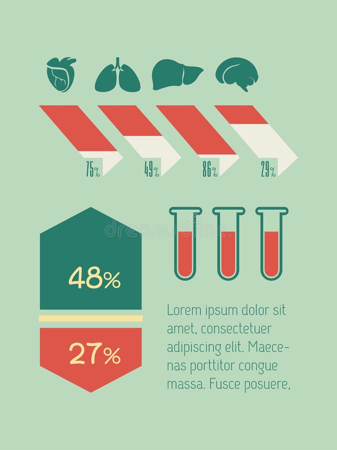Elementos infographic médicos ilustração royalty free