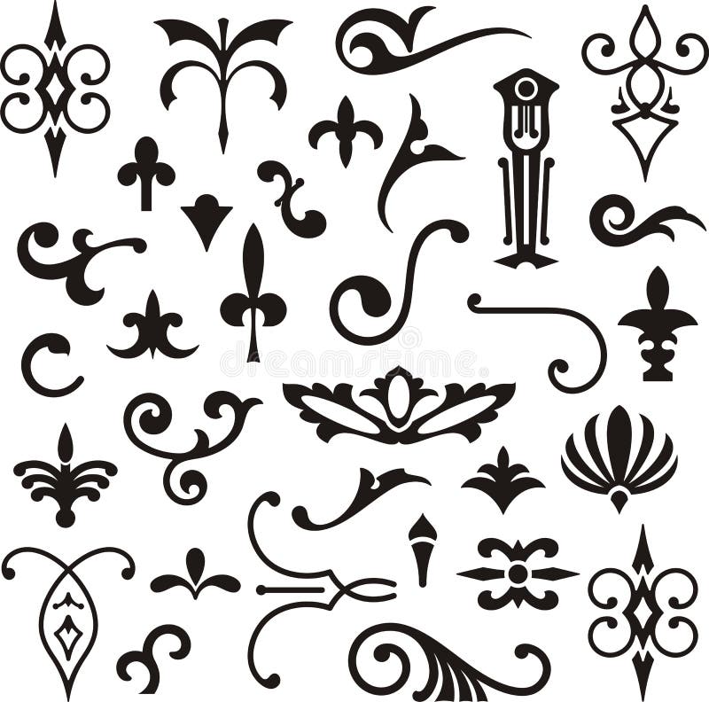 Elementos de diseño ornamental ilustración del vector