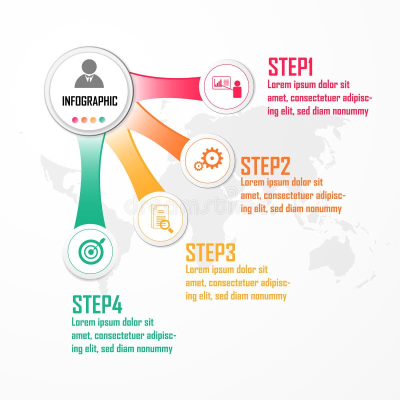 Elementos para el vector infographic Concepto de diseño con 4 opciones, porciones, pasos o procesos, plantilla para el diagrama, libre illustration Elementos para el vector infographic Concepto de diseño con 4 opciones, porciones, pasos o procesos, plantilla para el diagrama, libre illustration
