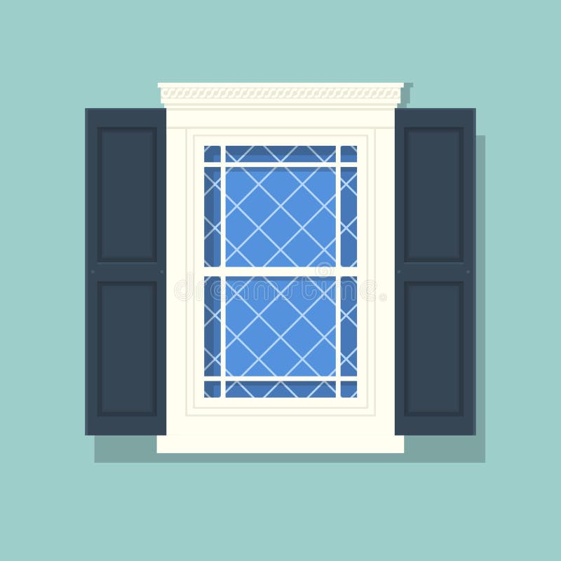 Cartoon Window Shutters Stock Illustrations 344 Cartoon Window