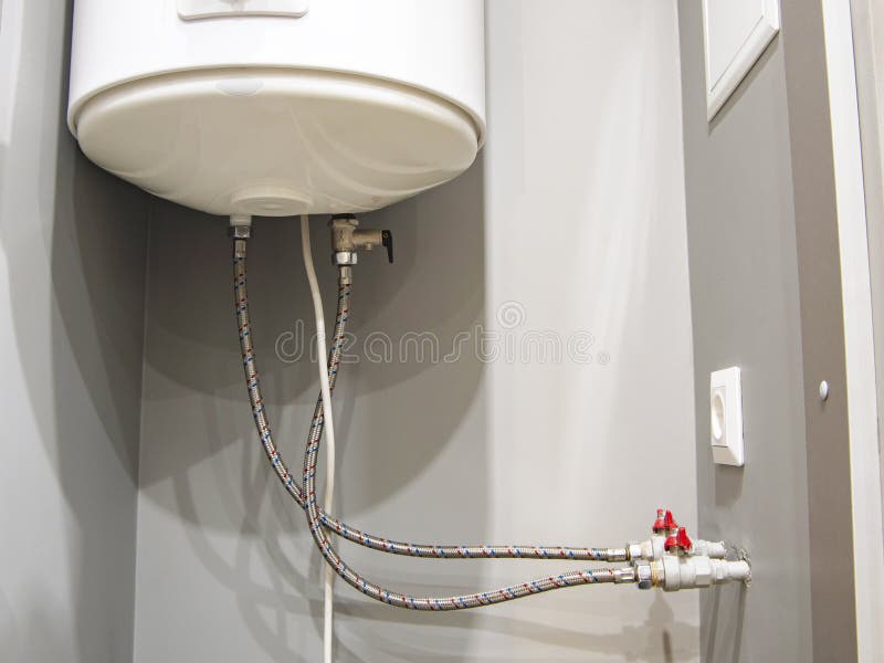 Elements for connecting a home heater to the water supply system stock images