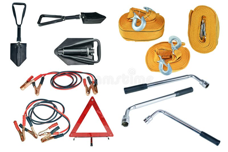 Elements of the essentials for a passenger car stock photography