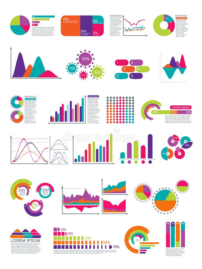 Elements of infographic with flowchart. Vector statistics diagrams website layout template stock illustration Elements of infographic with flowchart. Vector statistics diagrams website layout template stock illustration