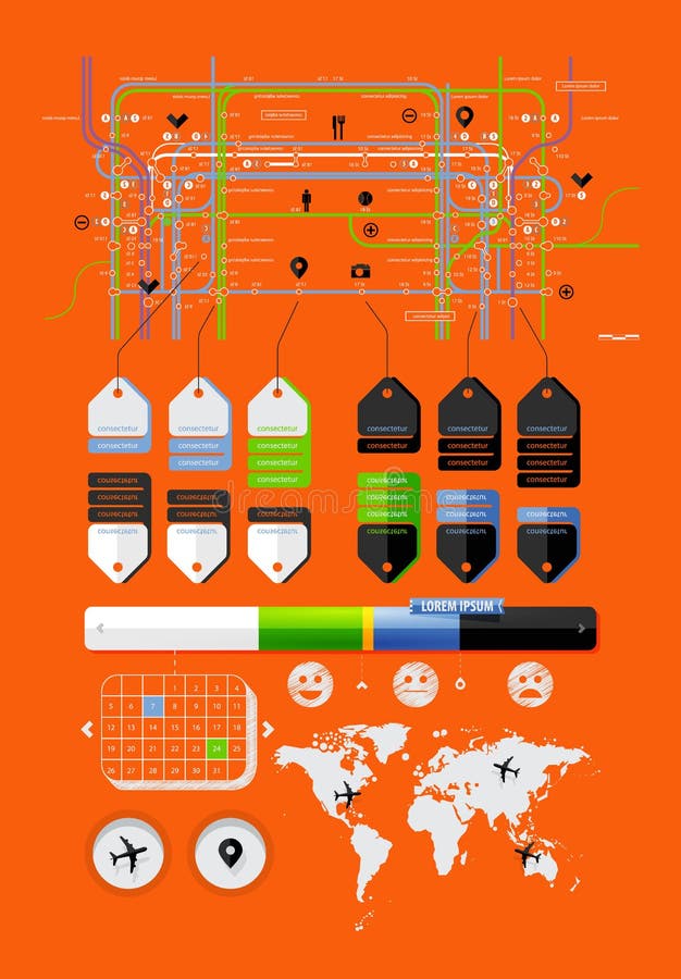 Elements of infographics and icons