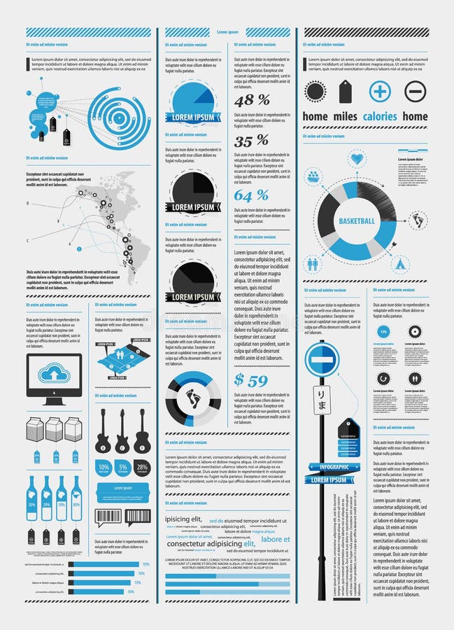 Elements of infographics with a map