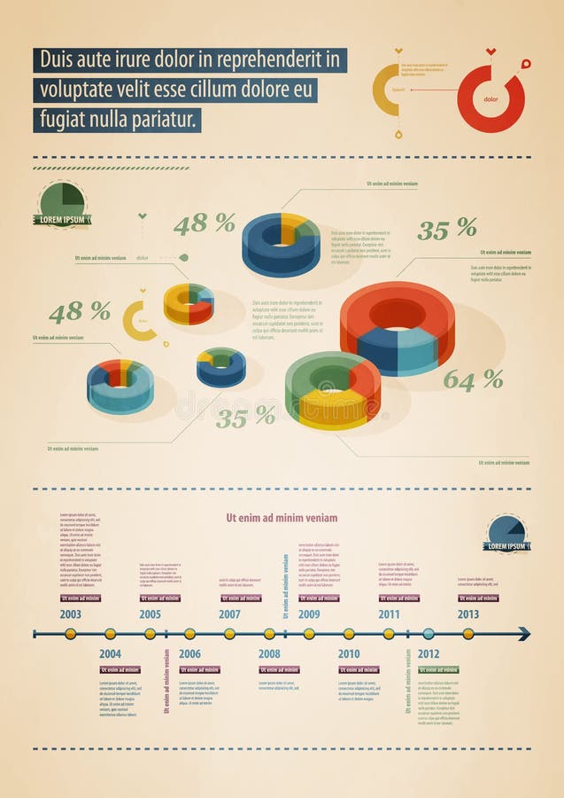 Elements of infographics in retro