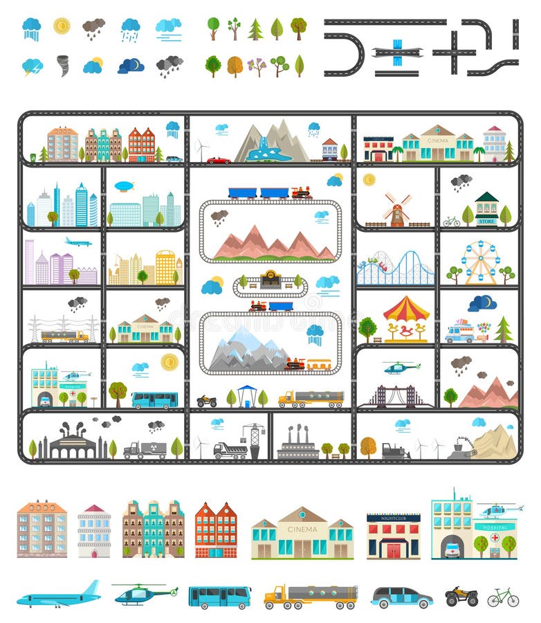 Elements of Modern City - Stock Vector Stock Illustration ...