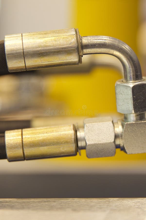 Elements of Piping Connections Hydraulics and Pneumatics Stock Image