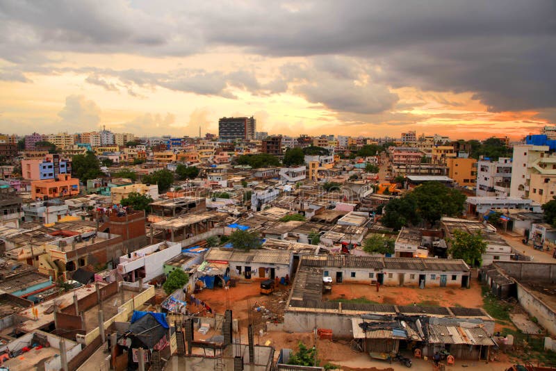 Elendsviertel in Hyderabad lizenzfreie stockfotos Elendsviertel in Hyderabad lizenzfreie stockfotos