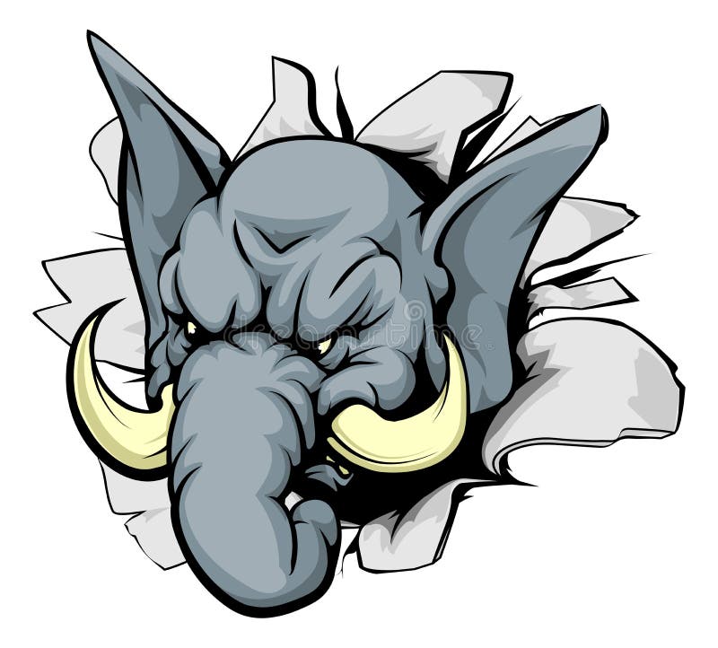 Elephant breakthrough royalty free illustration