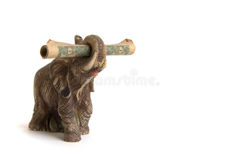 Elephant money with trunk stock image. Image of strong 87423547