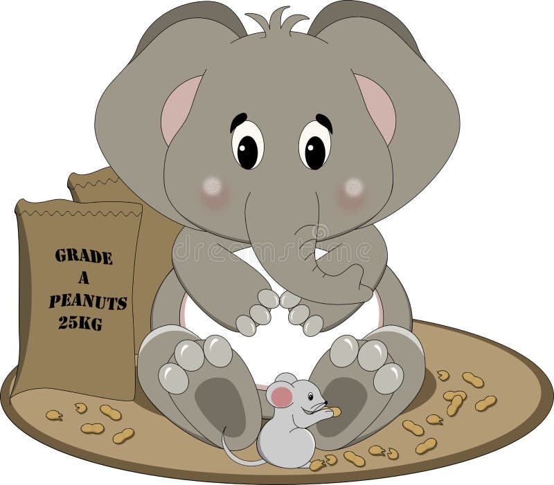 Elephant eating peanuts