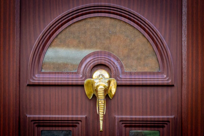 Elephant door handle stock image. Image of handle, door 53930397